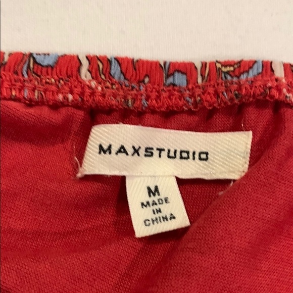 Max Studio Orange  sort printed pleated Skirt - Picture 2 of 7